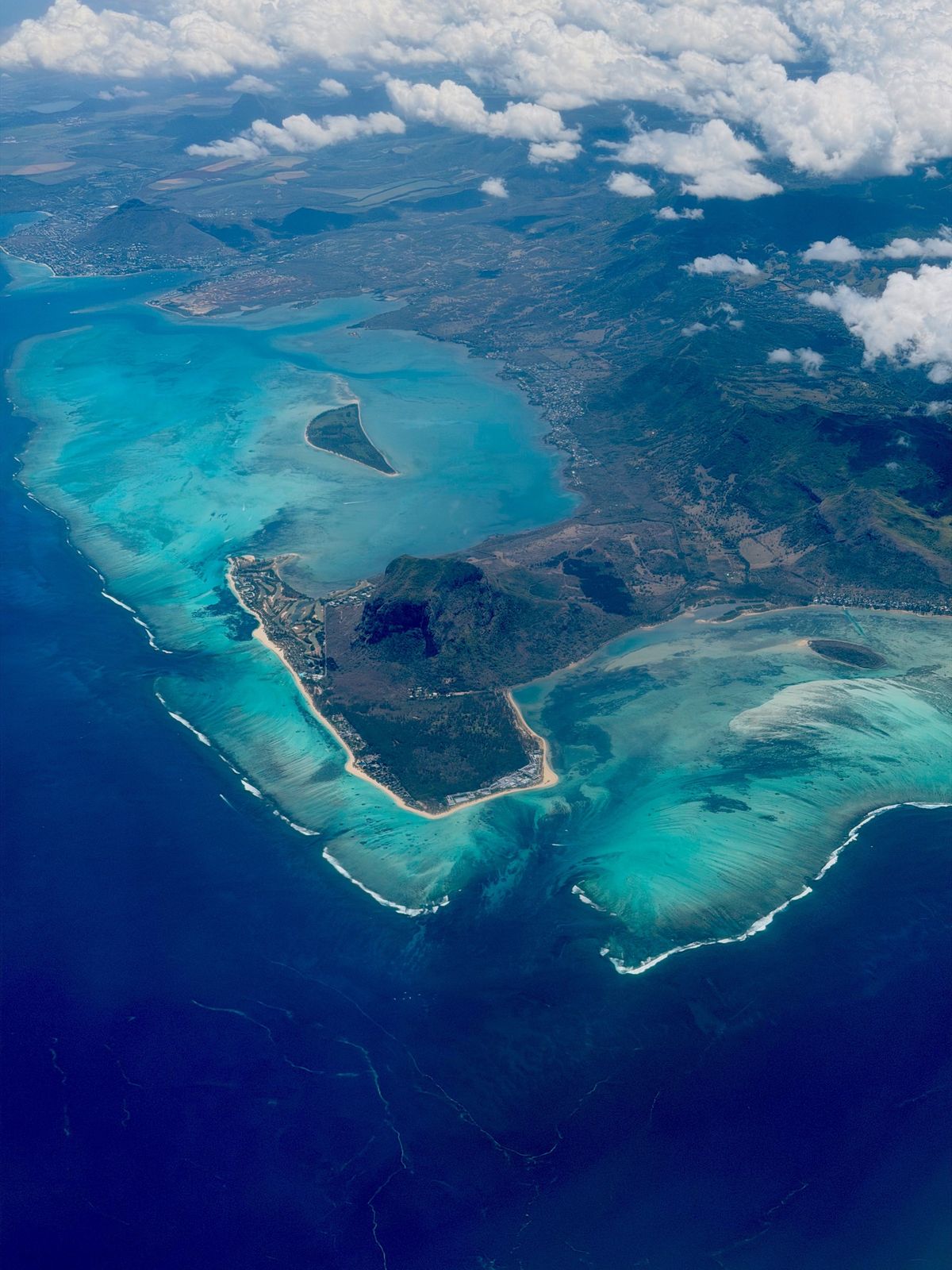 Aerial view of Mauritius